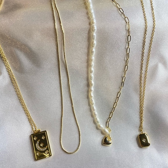 18K Gold Plated Thin Minimal Dainty Necklace - Picture 6 of 12